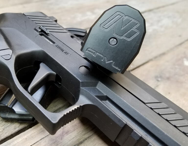 SIG Sauer P320 Magazine Baseplate weighted in Aluminum.