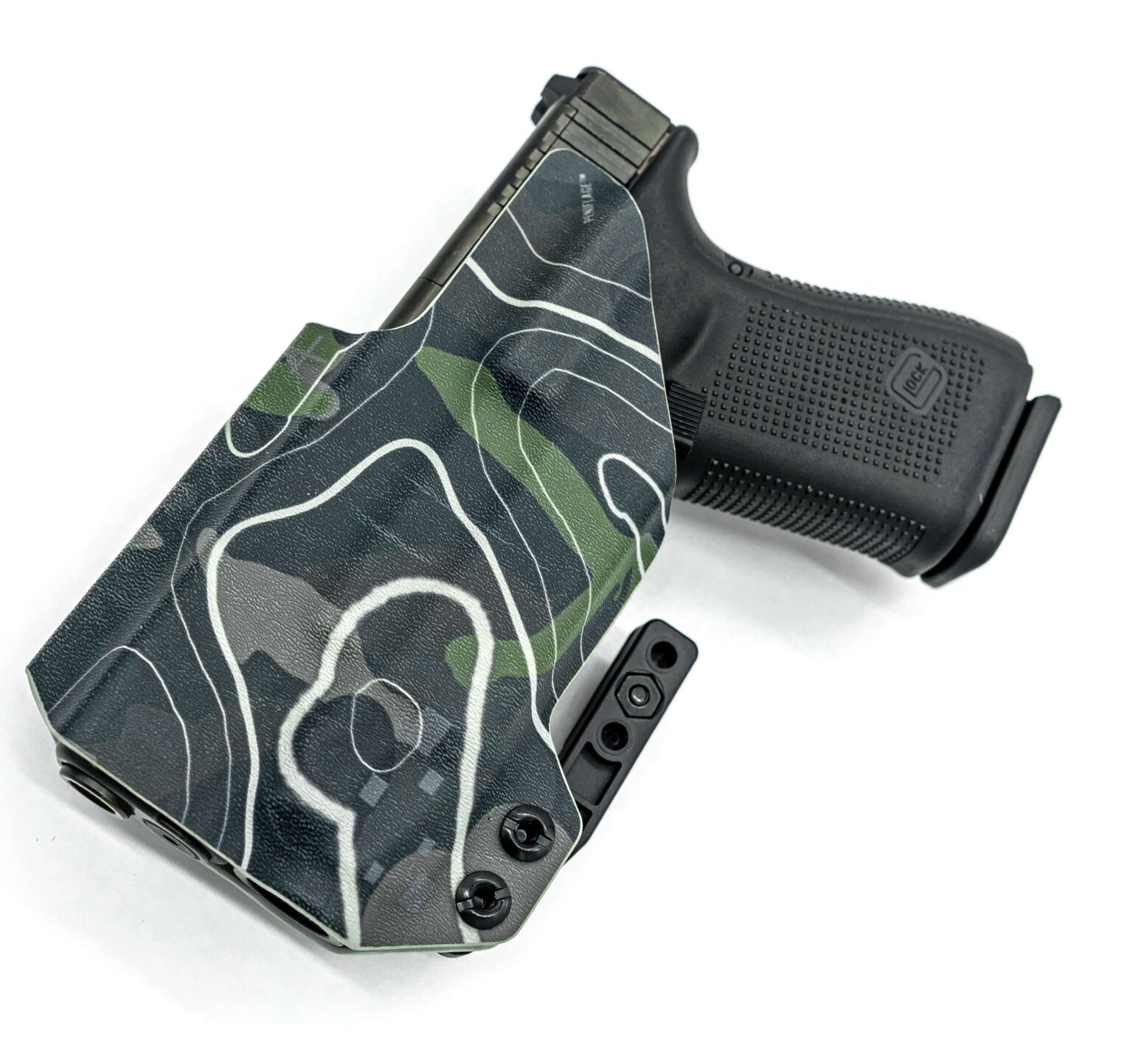 Penis camo on holster topographical.
