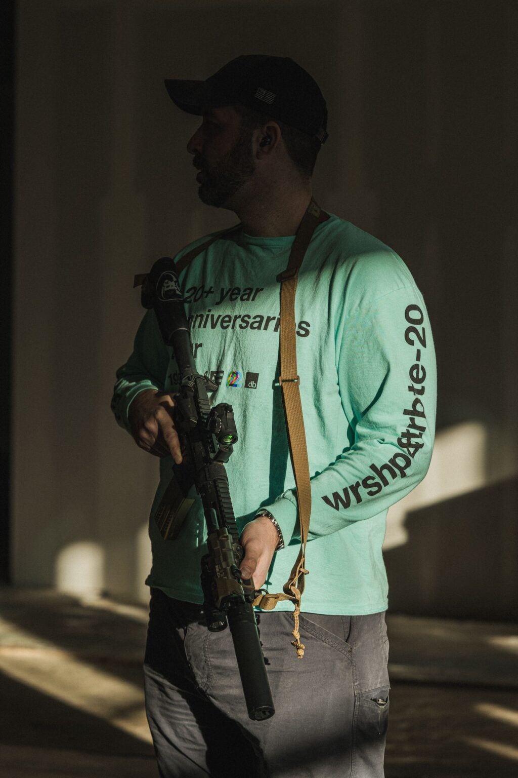 Rifle Sling on CQB Rifle.