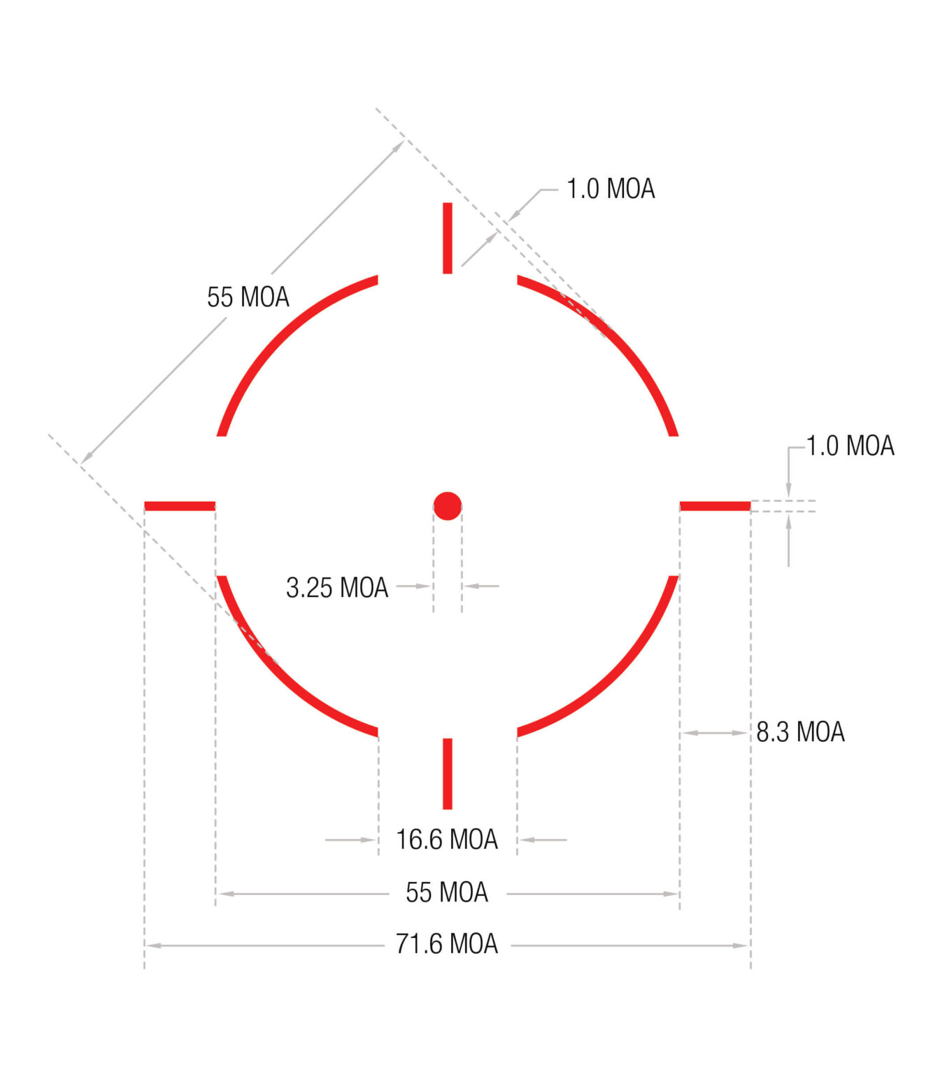 Reticle of the Trijicon RCR.