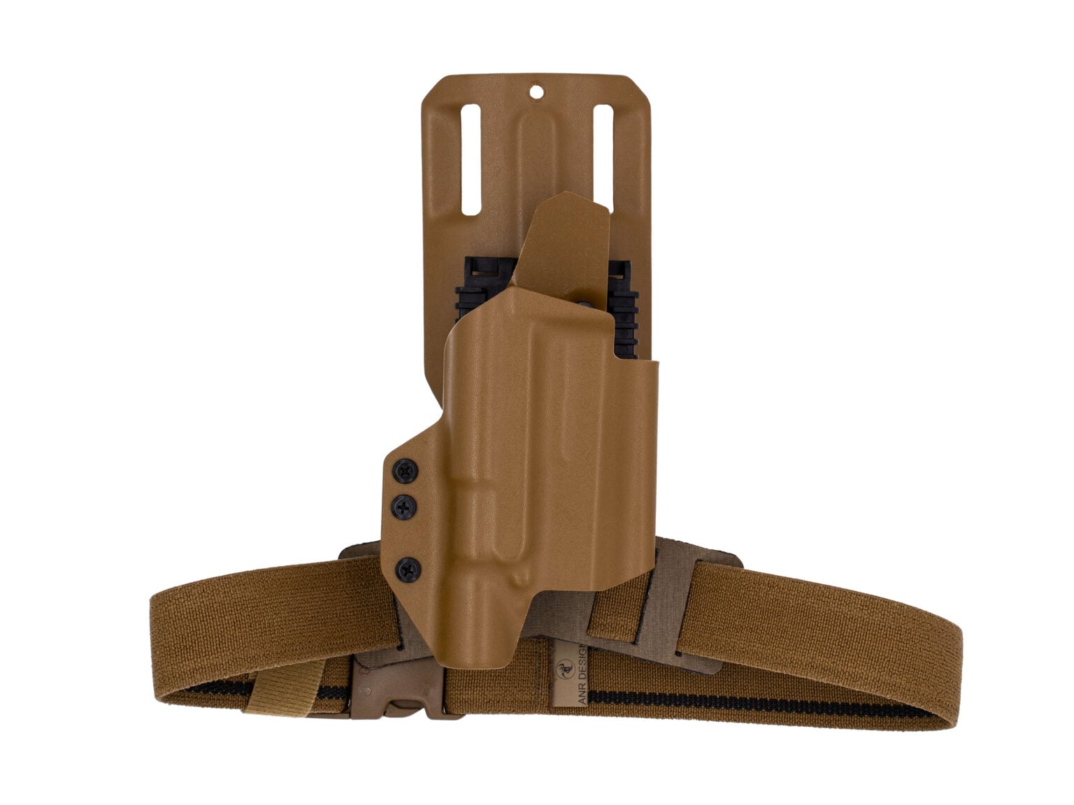 Coyote Tan lightbearing dropleg holster.