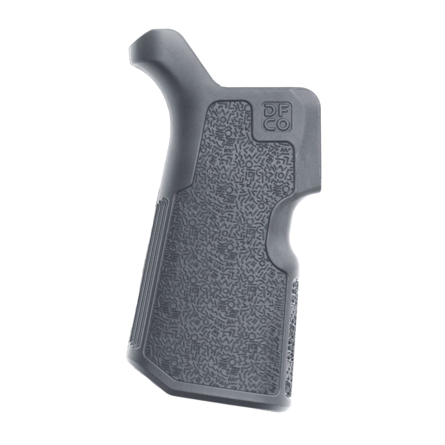 Die Free Co kung fu grip in Gray. The grip has reduced angle providing a natural fighting posture when firing from modern standing and prone positions.