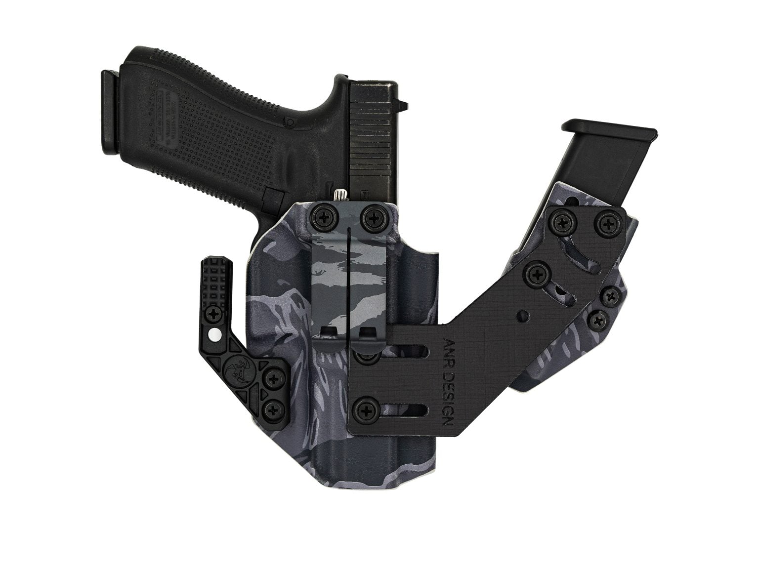 Front of the ANR Design Urban Tiger Sidecar Holster called the Daisho.